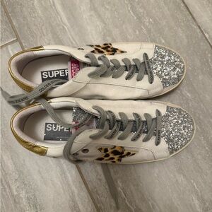 Golden Goose Women's Glitter and Leopard Sneakers